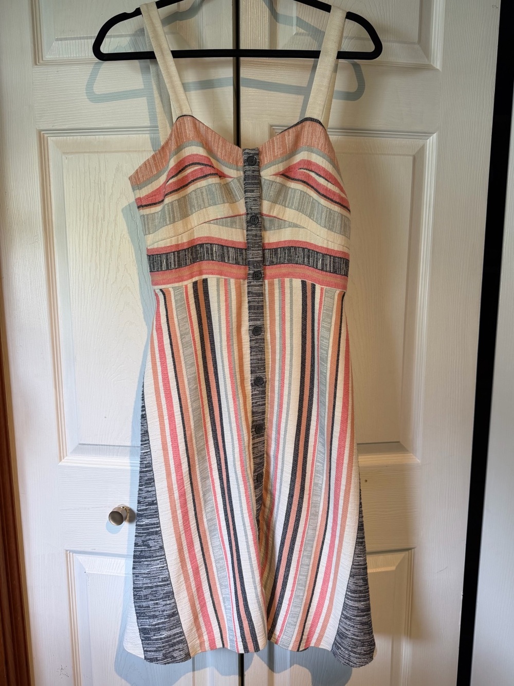 Striped Sleeveless Button Up Dress